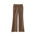 Xmsli | Low-Waisted Slightly Flared Leather Pants for Women, Straight Wide-Leg Casual Fashion Wear
