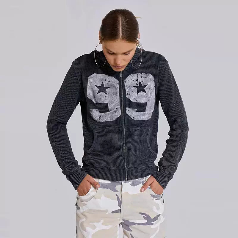 Xmsli | Unisex Hooded Waffle Cardigan - Spring & Summer New Top Jacket for Men and Women