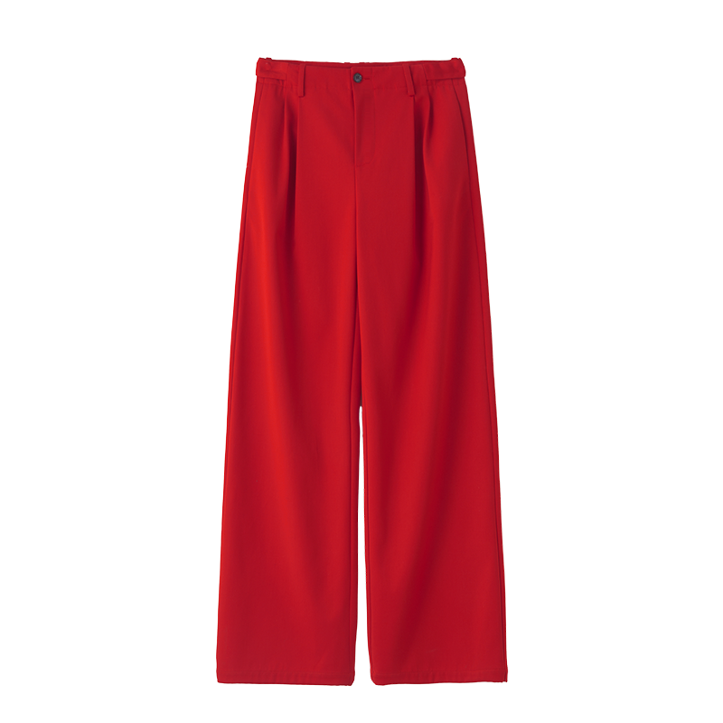 Xmsli | Low-Waisted Pleated Wide-Leg Drape Pants for Women, Slim Fit Casual Chic Trousers