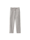 Xmsli | Sand Washed Faded Rivet Low-Rise Straight Trousers for Women, Vintage Style Casual Denim Pants