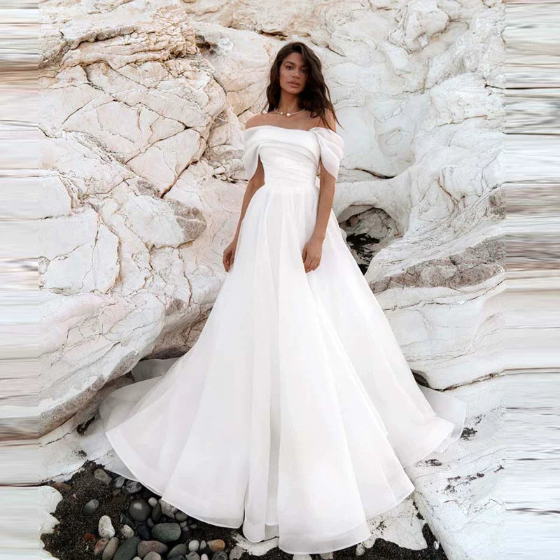 Xmsli | One-Shoulder Slimming Wedding Dress for Brides, Forest Style Princess Tutu Gown with High-End French Temperament