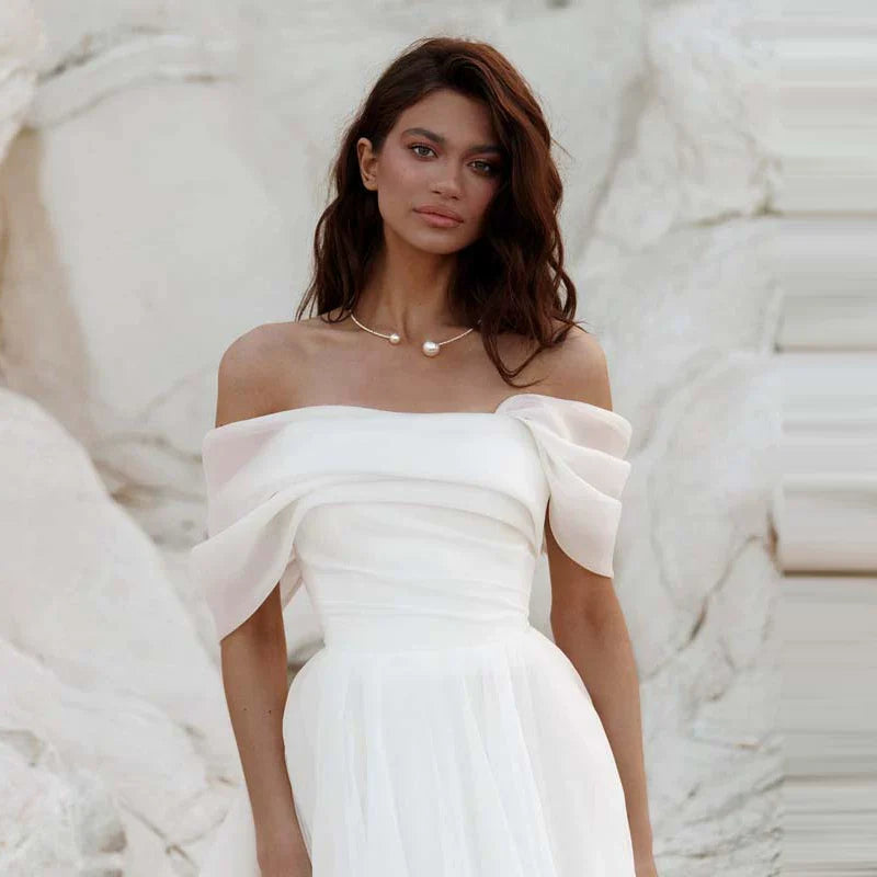 Xmsli | One-Shoulder Slimming Wedding Dress for Brides, Forest Style Princess Tutu Gown with High-End French Temperament