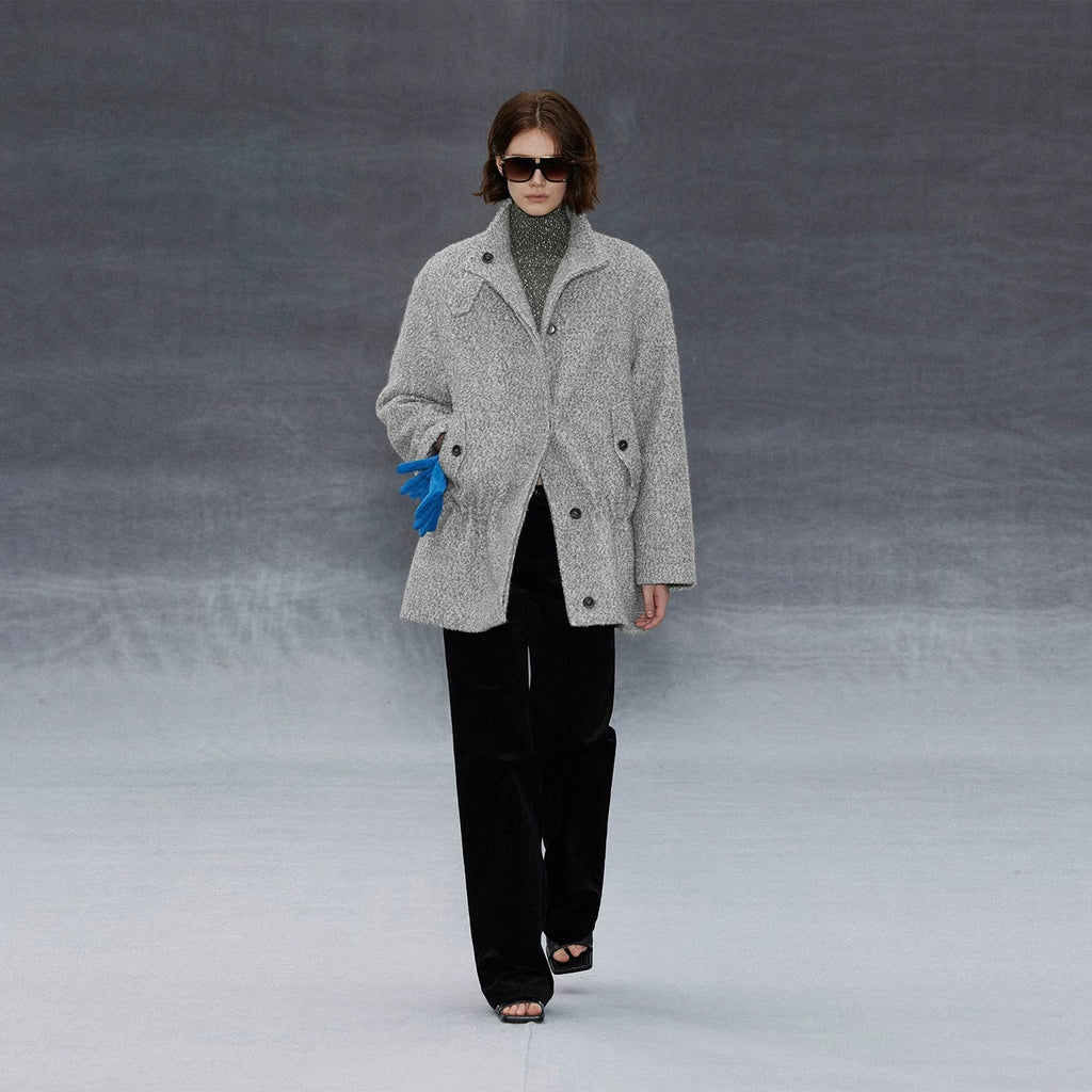 Xmsli | Medium Low-Waist Slim Corduroy Pants for Women, Casual Retro Straight-Leg Trousers