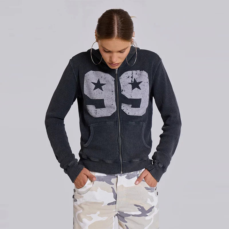 Xmsli | Unisex Hooded Waffle Cardigan - Spring & Summer New Top Jacket for Men and Women