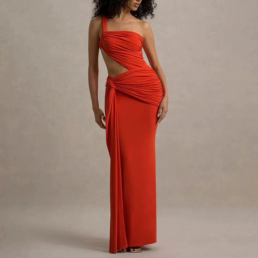 Xmsli | Sexy Off-Shoulder Suspender Tube Top Dress for Women, Irregular Waist-Hugging Hip-Revealing Gown