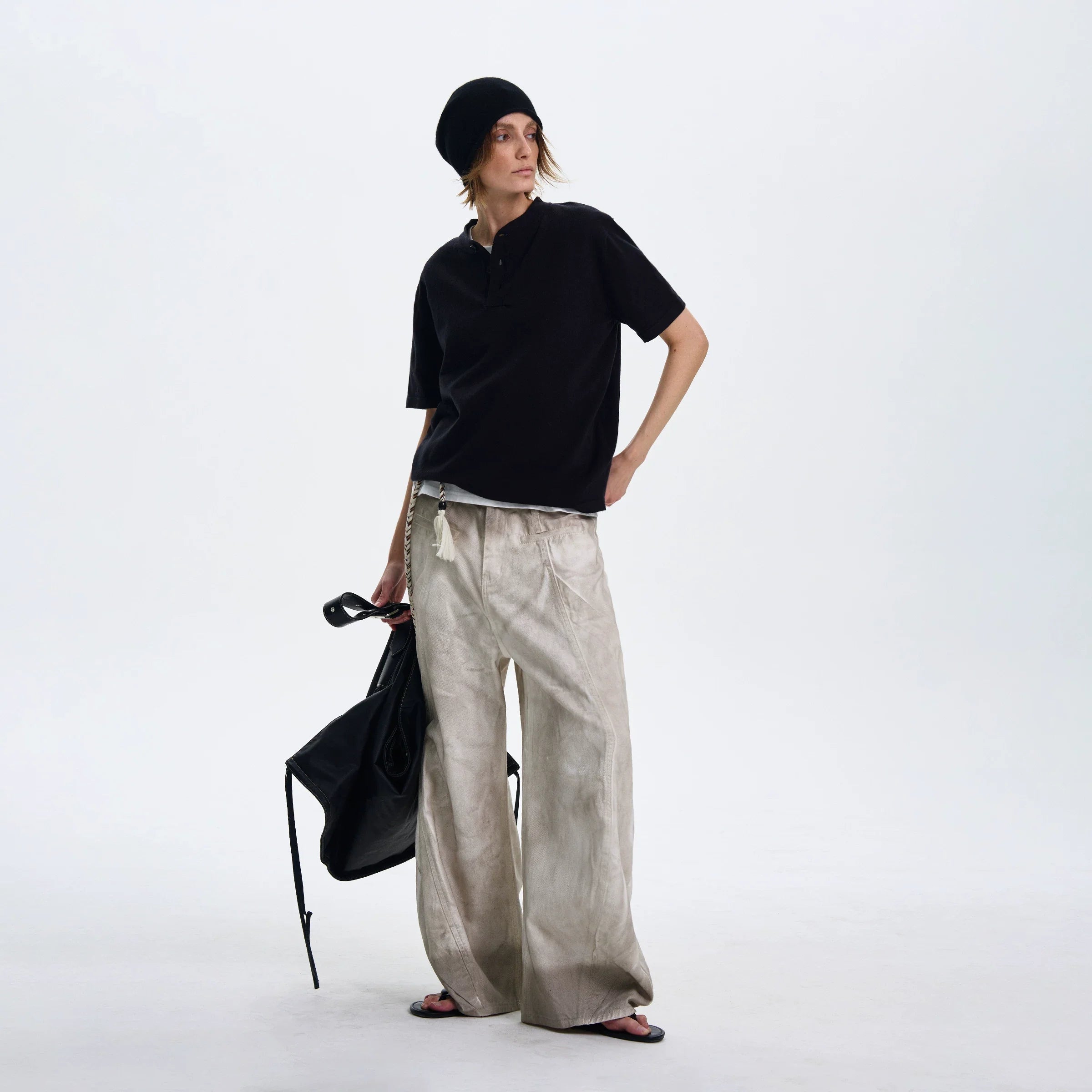 Xmsli | High-End Retro Henry Collar Short-Sleeved T-Shirt for Men - Casual Knitted Top