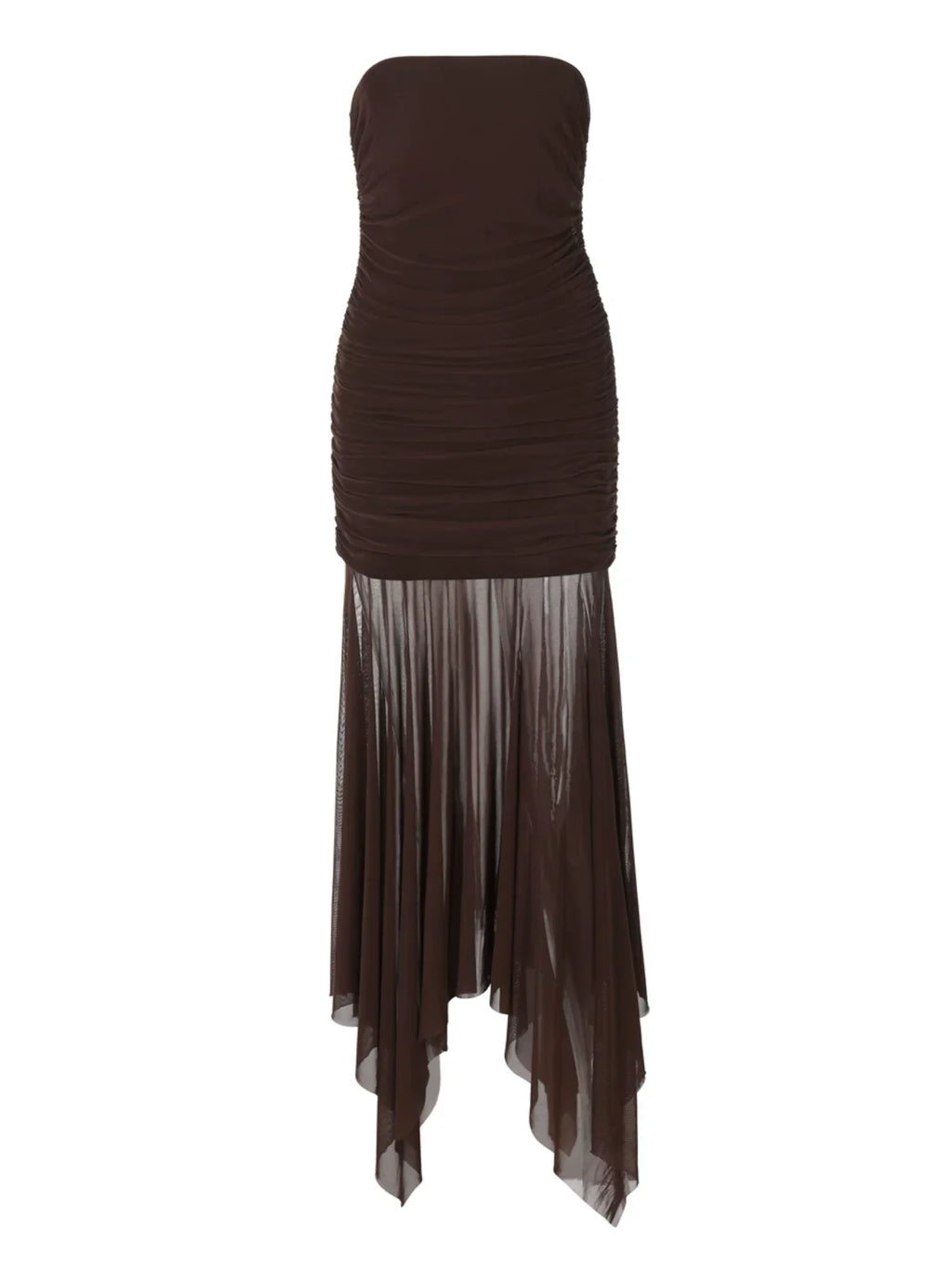 Xmsli | Solid Color Sexy Double-Layer Mesh Stitching Slim Fit Mini Dress - Women’s Single-Line Collar Design