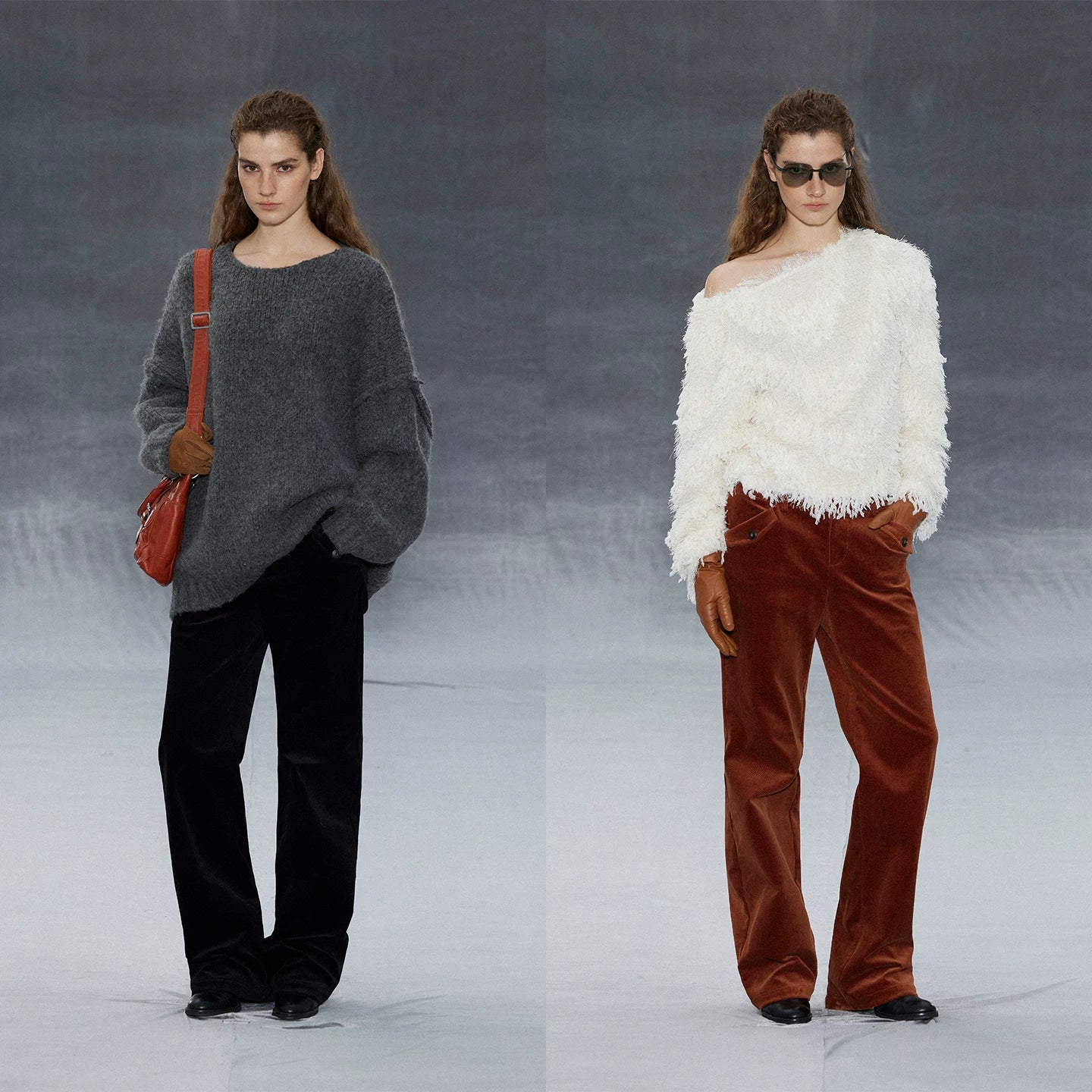 Xmsli | Medium Low-Waist Slim Corduroy Pants for Women, Casual Retro Straight-Leg Trousers