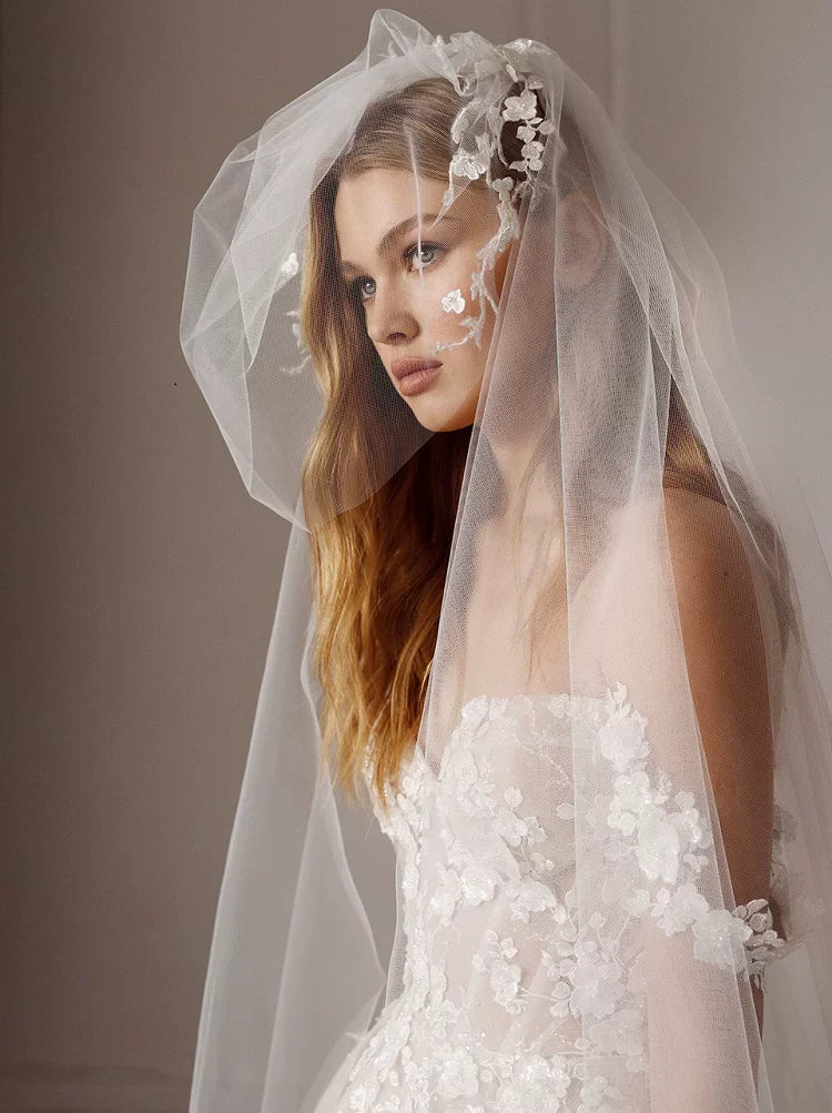 Xmsli | French One-Shoulder Lace Light Wedding Dress, Super Fairy Slimming Trailing Bridal Gown for Brides